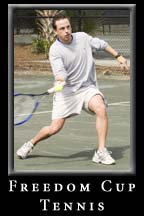Reason Weekend attendees compete in the Freedom Cup Tennis tournament hosted at Wild Dunes.