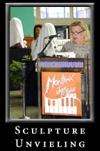 Barbara J. Riley donates 3 bronze busts of musical legends Willie Nelson, B.B. King, and Ray Charles to Underground Atlanta